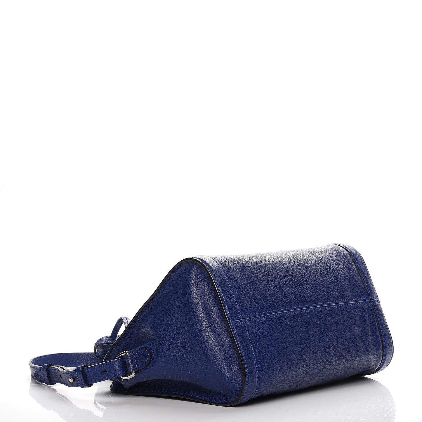 Pebbled Calfskin Small Skull Padlock Zip Around Tote Ultramarine