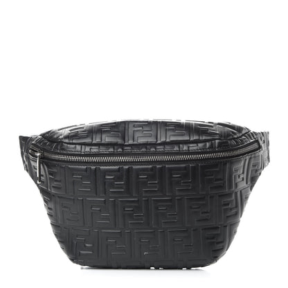 Fendi Vitello Century FF 1974 Embossed Belt Bag Black 1 of 9