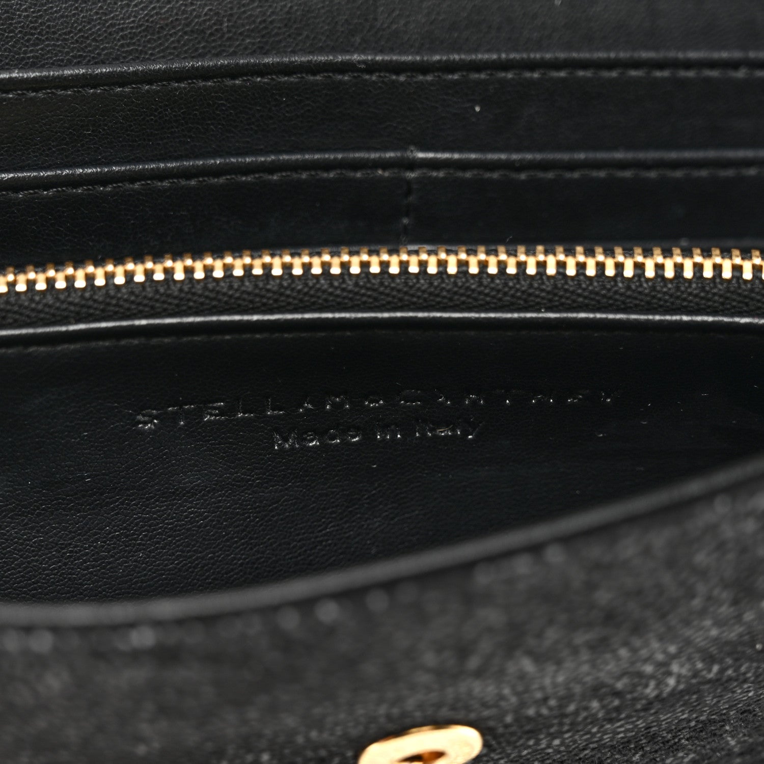 Stella McCartney Shaggy Deer Falabella Flap Wallet Black 6 of 6