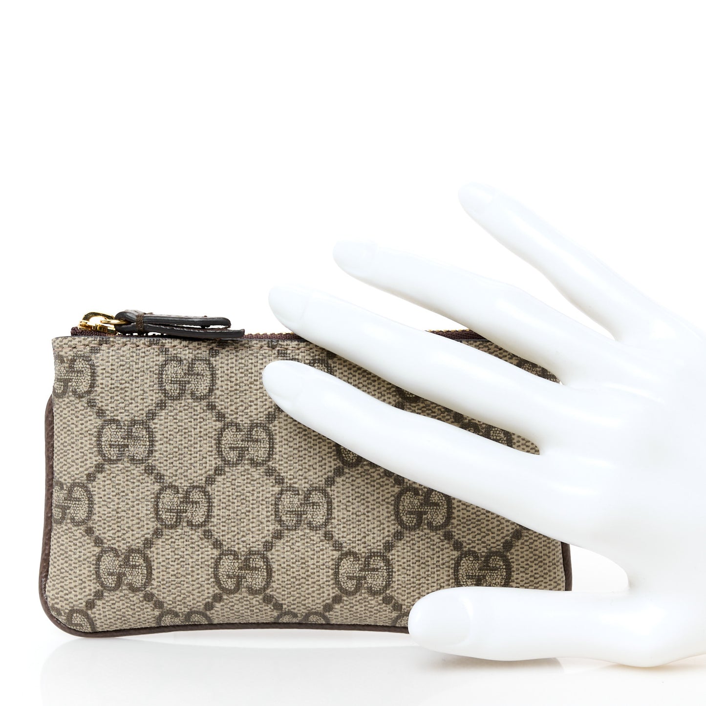 GG Supreme Monogram Key Case Brown
