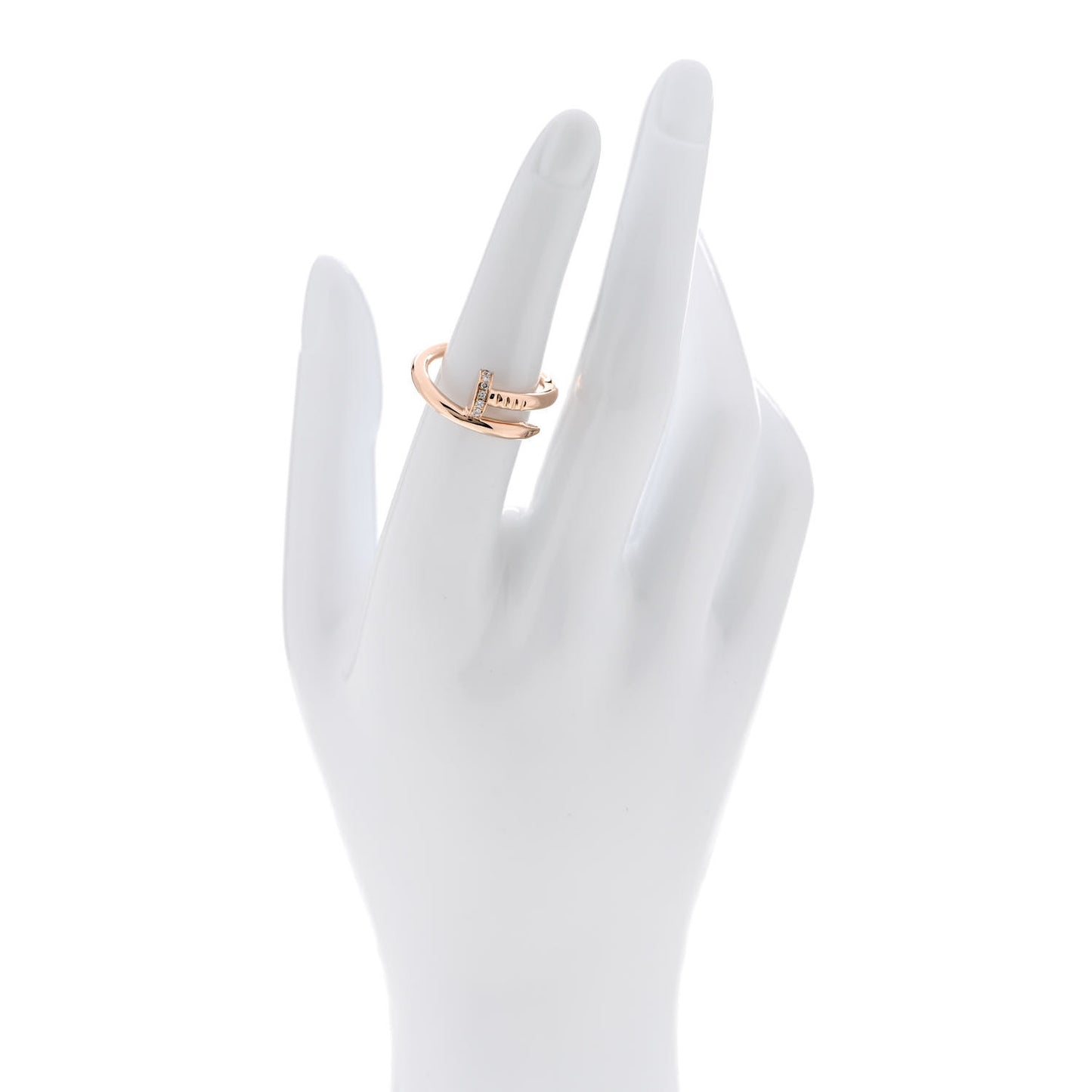 18K Pink Gold Diamond Juste Un Clou Ring 54 6.75