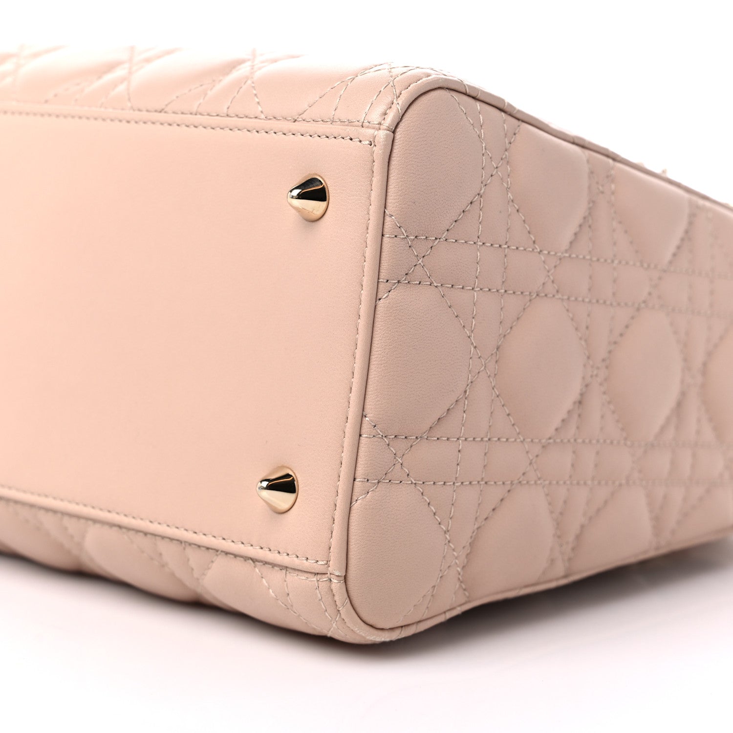 Christian Dior Lambskin Cannage Medium Lady Dior Beige 9 of 13