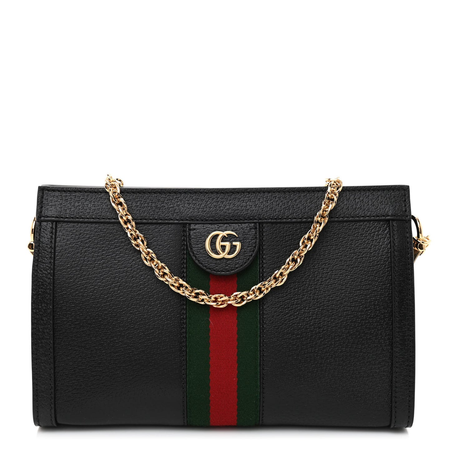Calfskin GG Web Small Ophidia Chain Shoulder Bag Black
