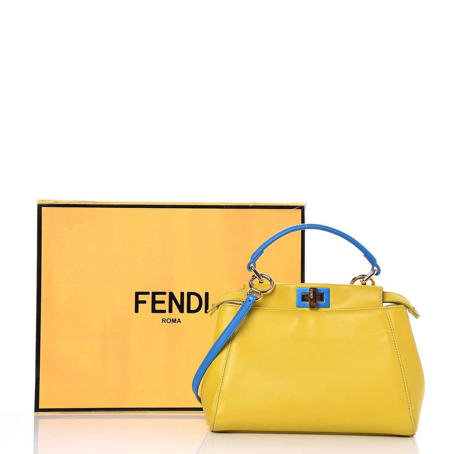 Nappa Colorblock Mini Peekaboo Iconic Satchel Lime Blue Royal Latte