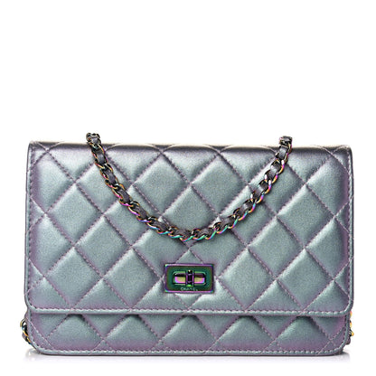 Chanel Iridescent Lambskin Quilted Reissue Wallet On Chain WOC Light Purple 1 of 10