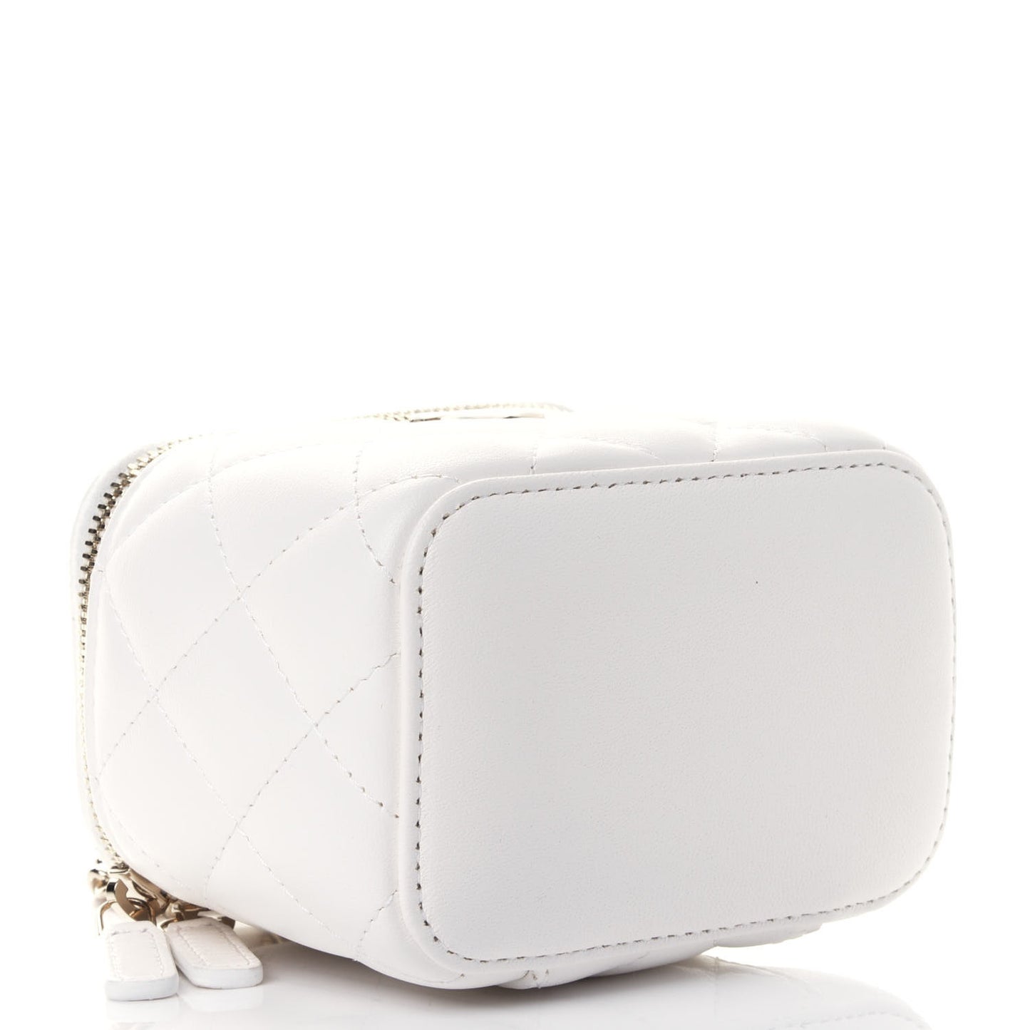 Lambskin Quilted My Chanel Lady Vanity Case With Chain White