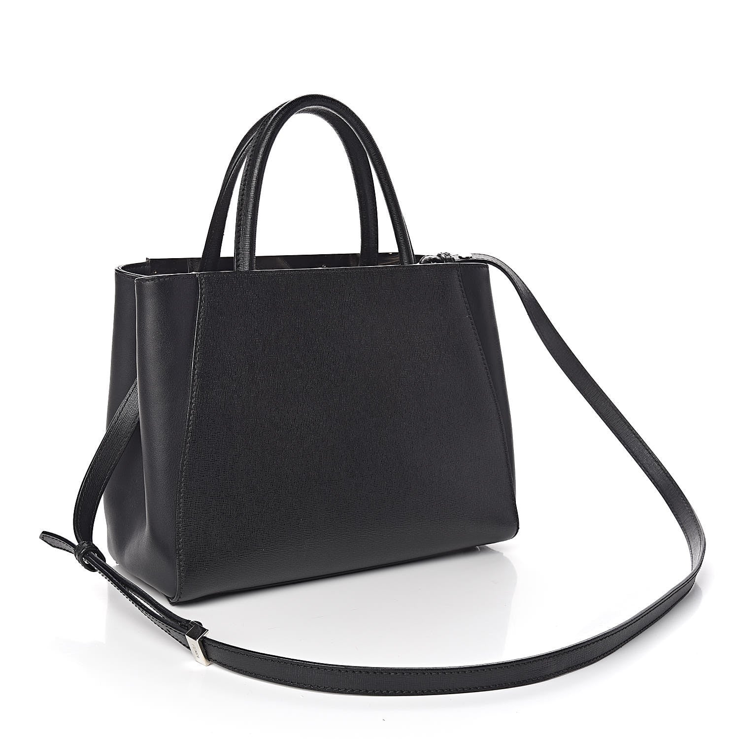 Fendi Saffiano Monster Colorblock Petite 2Jours Tote Black 3 of 10
