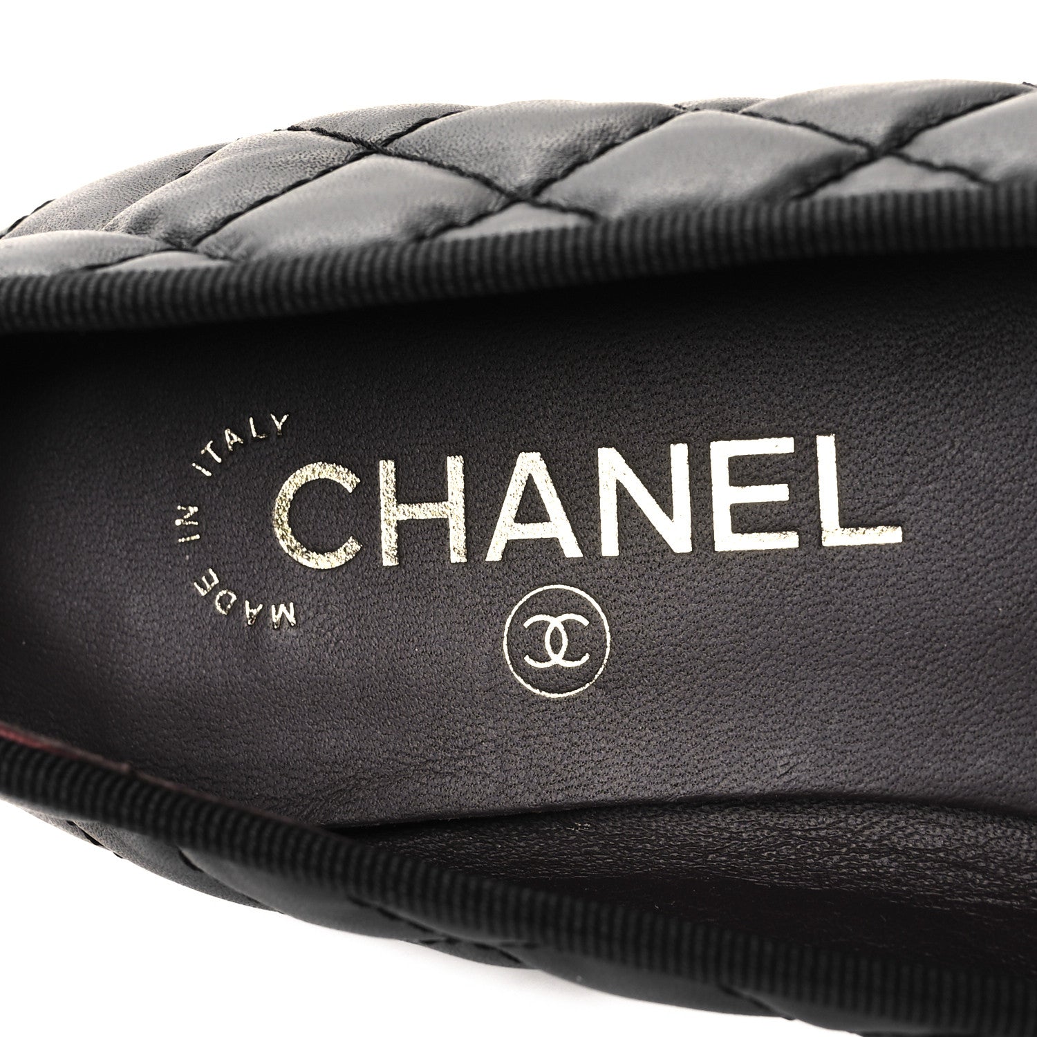 Chanel Aged Calfskin Quilted CC Cap Toe Ballerina Flats 39 Black 7 of 9