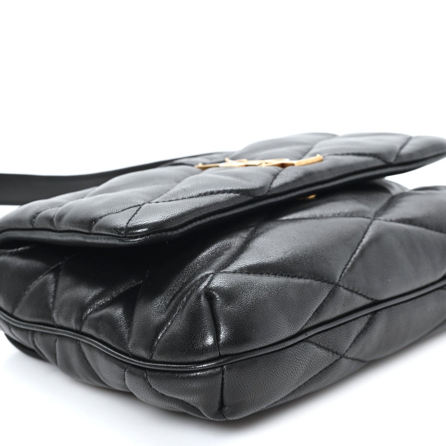 Lambskin Quilted Le 57 Diamond Shoulder Bag Black