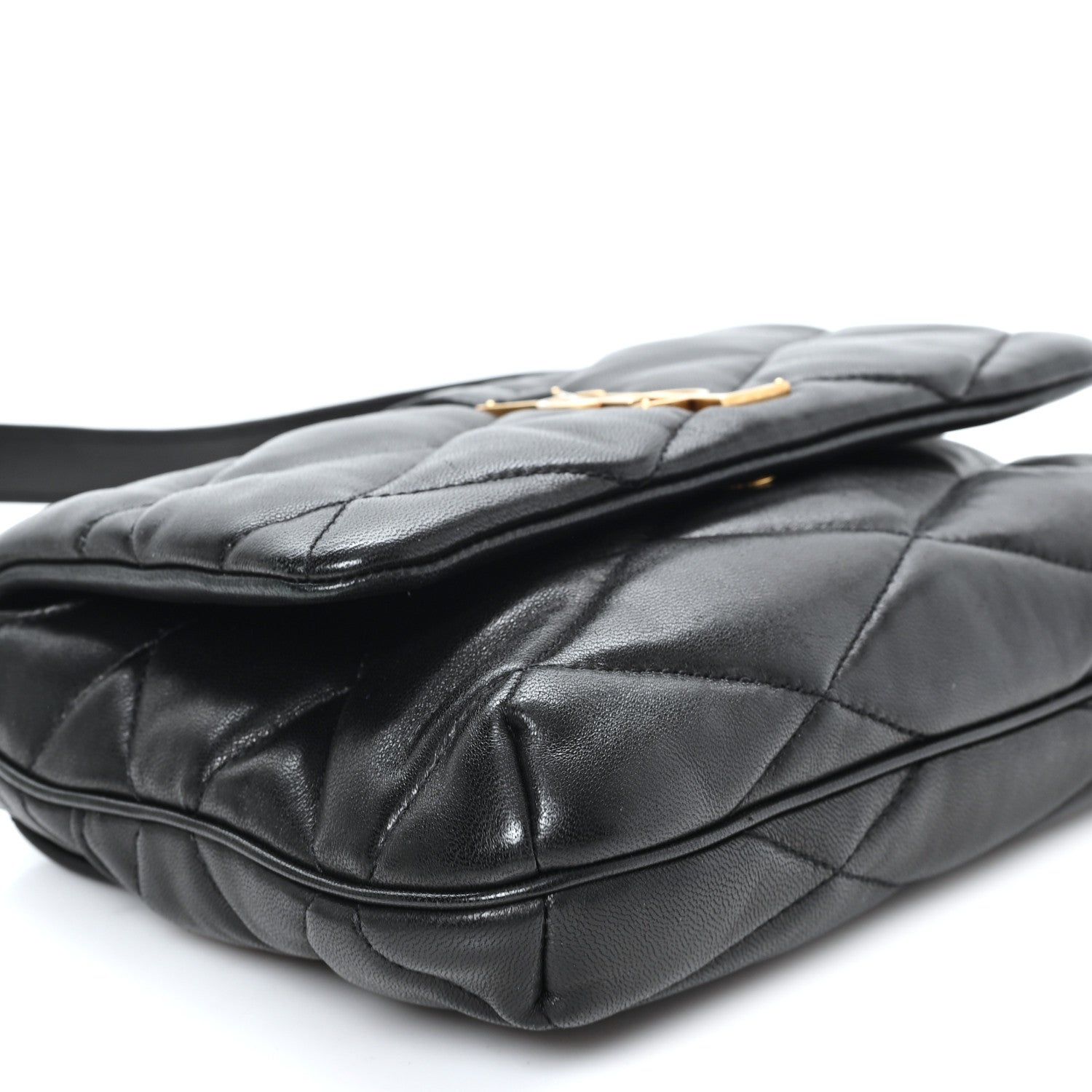 Saint Laurent Lambskin Quilted Le 57 Diamond Shoulder Bag Black 9 of 10