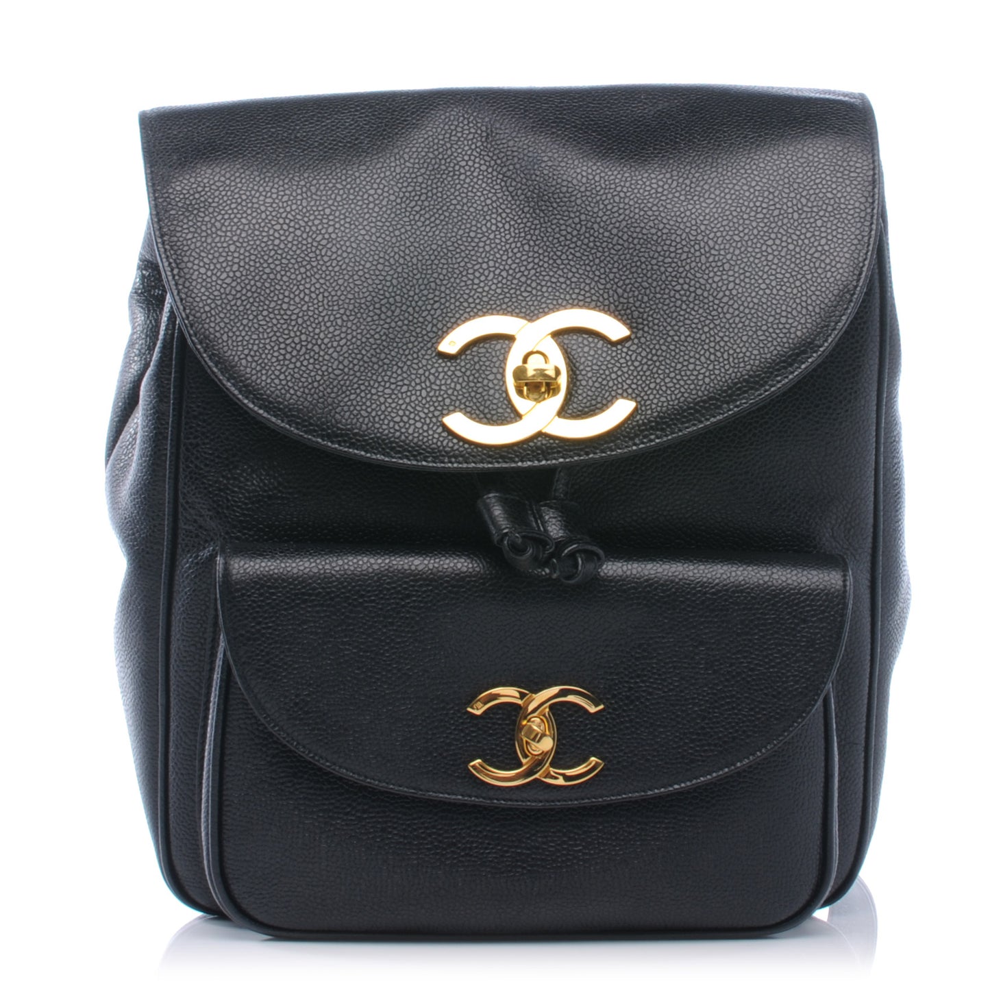 Caviar Drawstring Backpack Black
