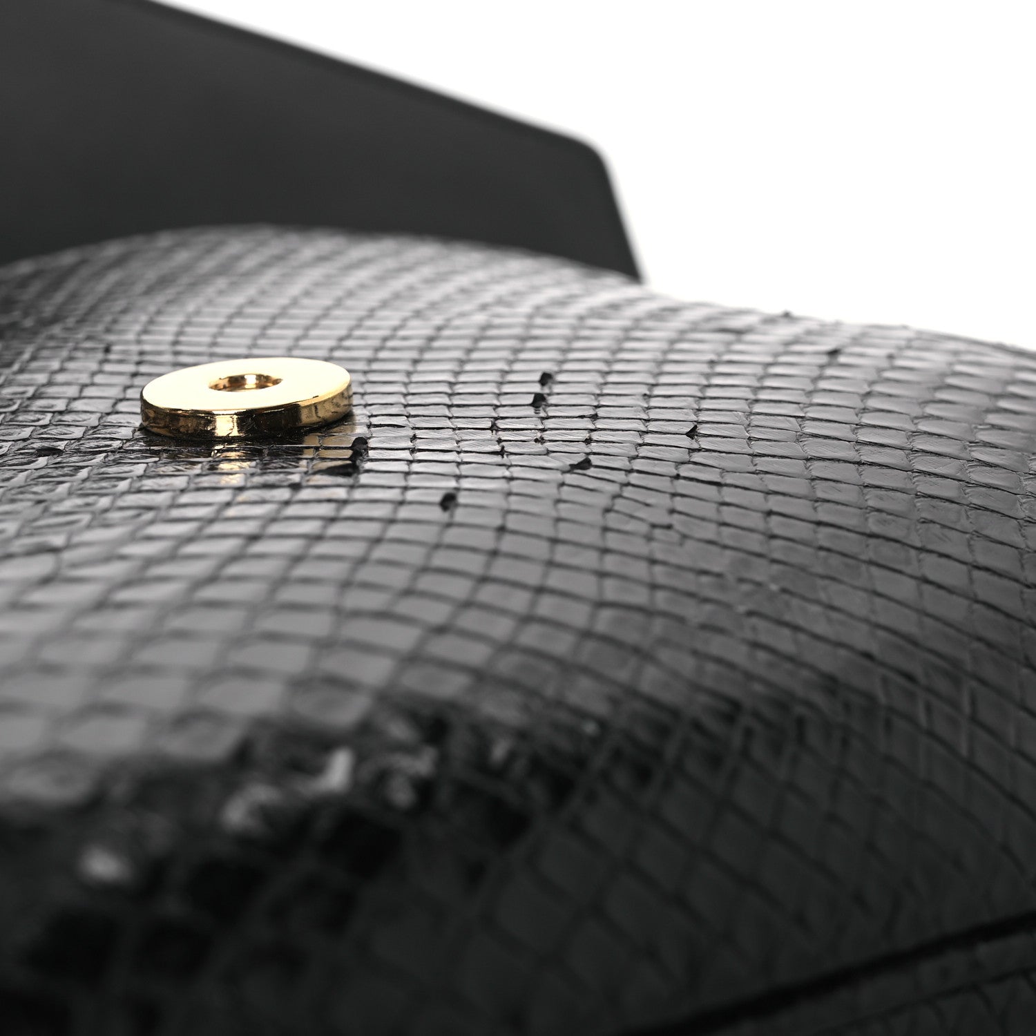 Gucci Snakeskin Rajah Broadway Envelope Clutch Black 10 of 11