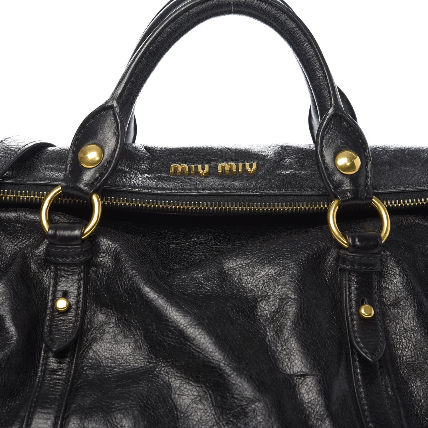 Miu Miu Vitello Lux Medium Bow Bag Black 9 of 9