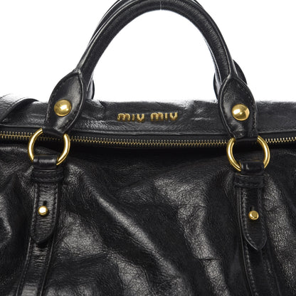 Miu Miu Vitello Lux Medium Bow Bag Black 9 of 9