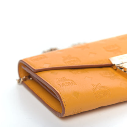 MCM Calfskin Ottomar Large Patricia Wallet On Chain Golden Mango 7 of 9