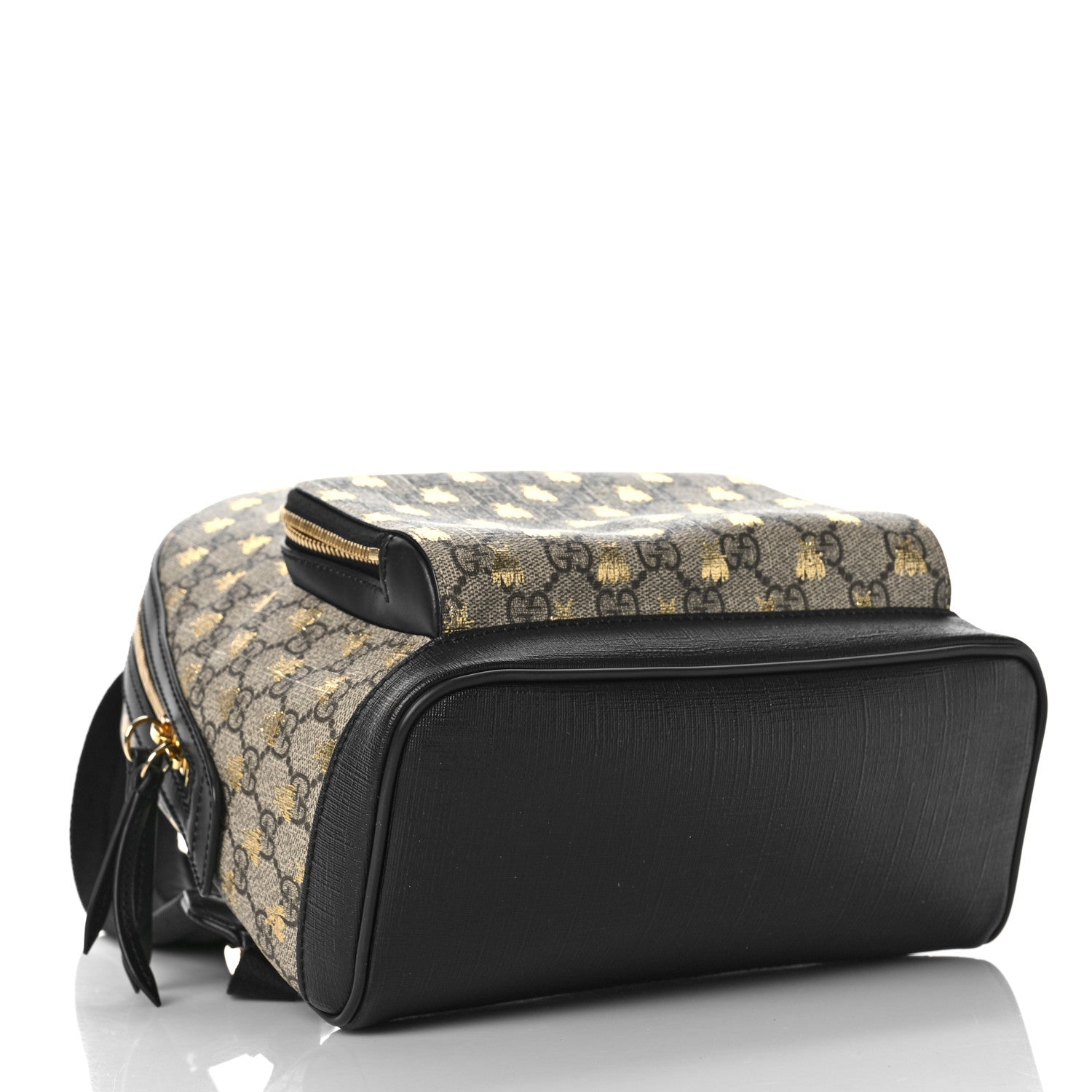 Gucci GG Supreme Monogram Bees Print Small Day Backpack Beige Oro Black 4 of 9