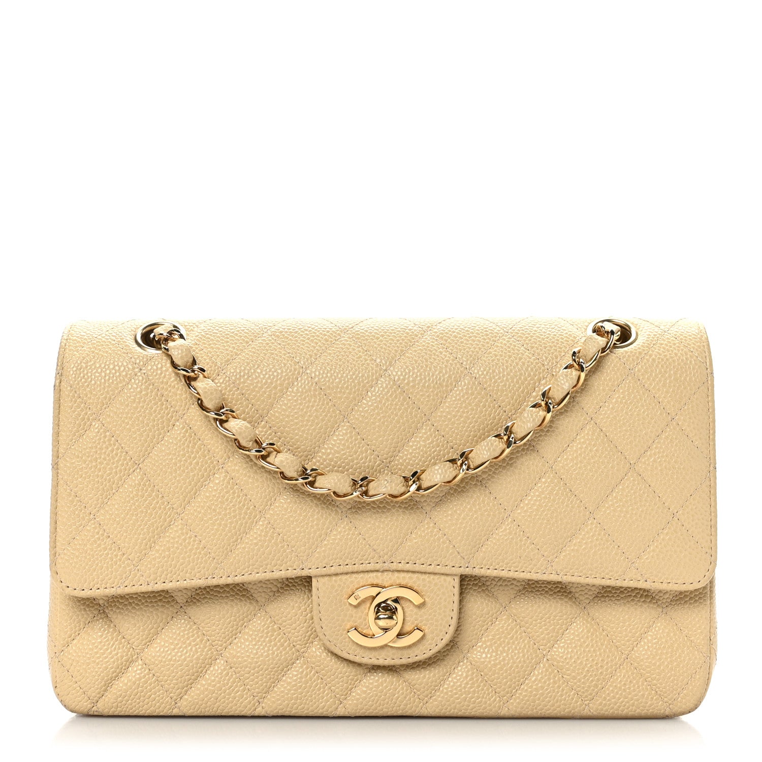 Chanel Caviar Quilted Medium Double Flap Beige Clair 1 of 9