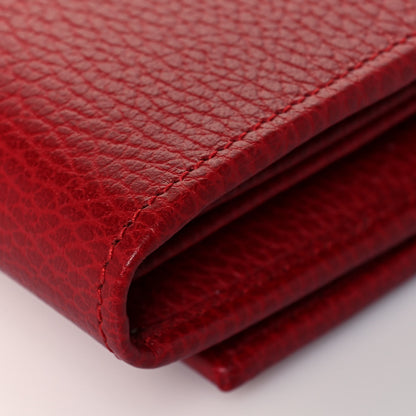 Gucci Dollar Calfskin Petite GG Marmont Wallet Chain Bag Hibiscus Red 11 of 13