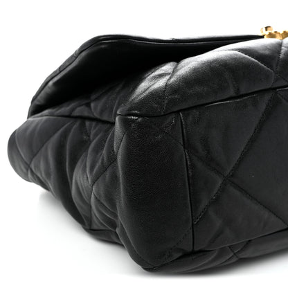 Chanel Lambskin Quilted Maxi Chanel 19 Flap Black 9 of 10