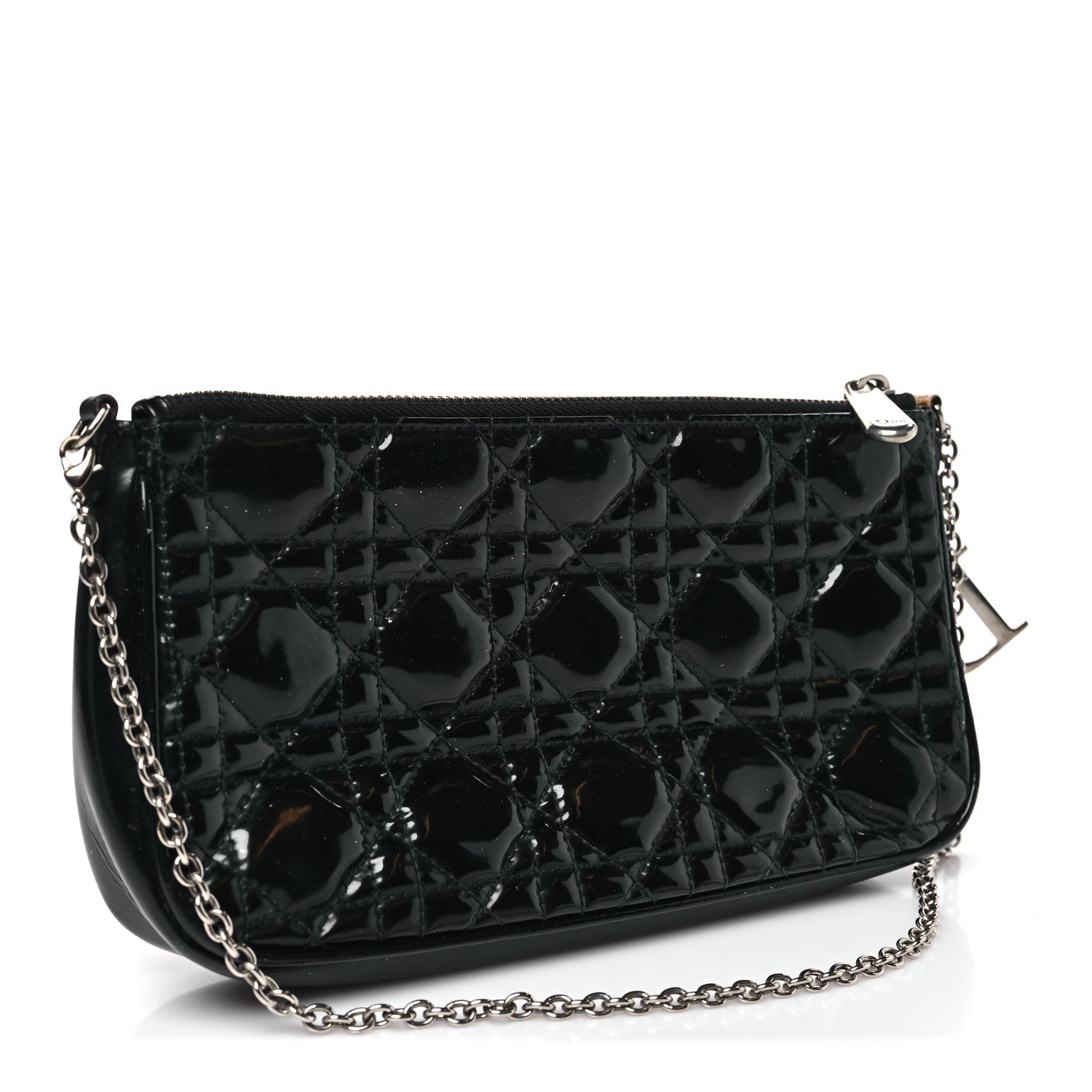 Christian Dior Patent Cannage Lady Dior Pochette Black 3 of 11