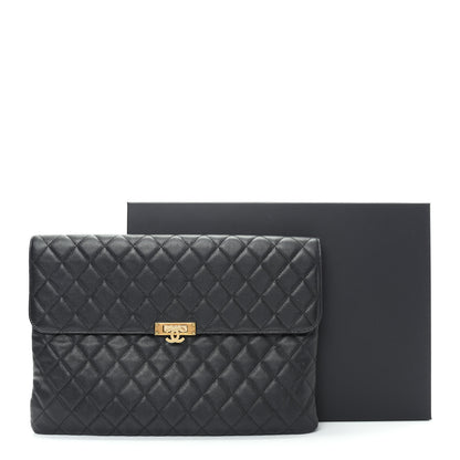 Chanel Caviar Quilted Large Golden Class Pouch Black 8 of 8