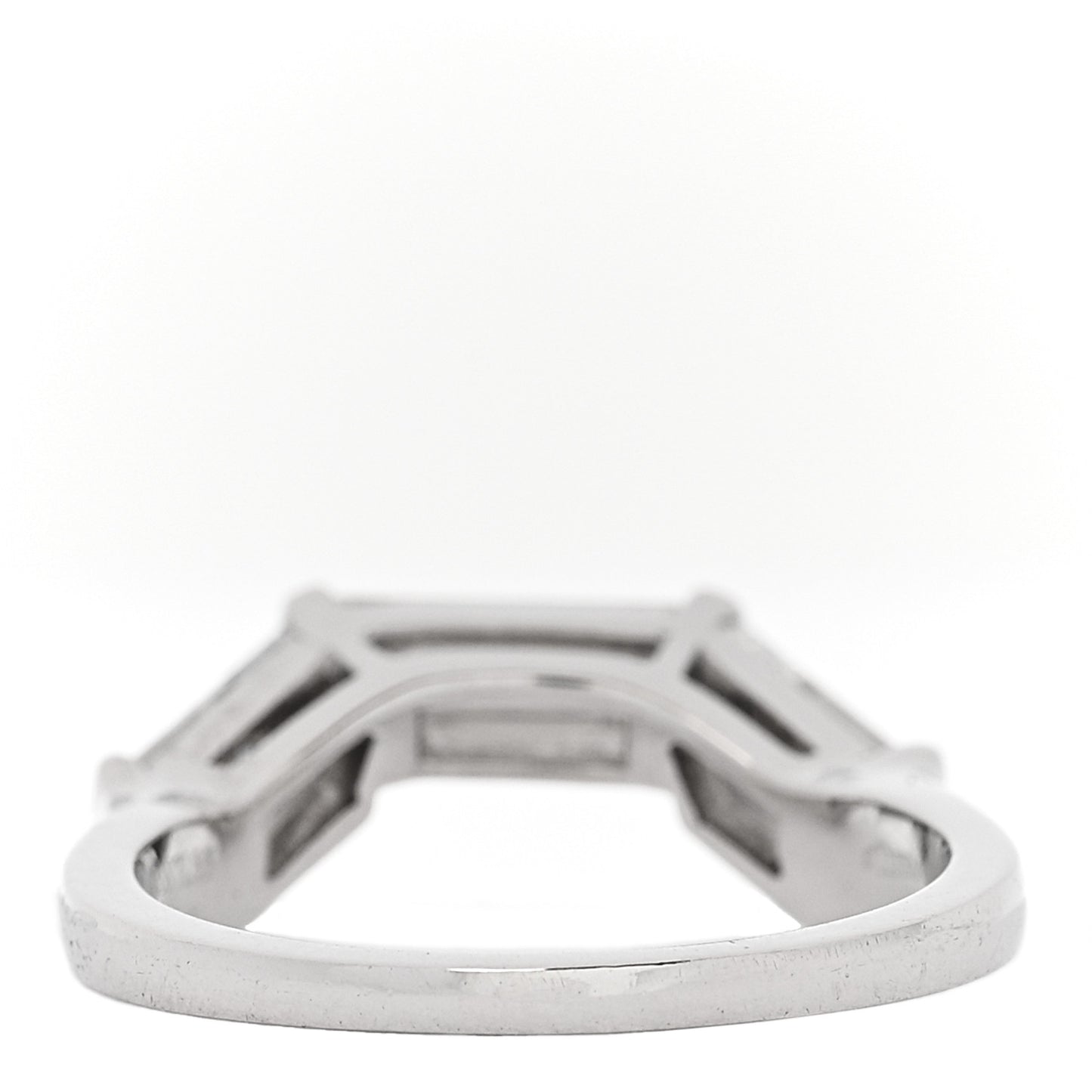 Platinum Diamond Three Baguette Ring 50 5.5