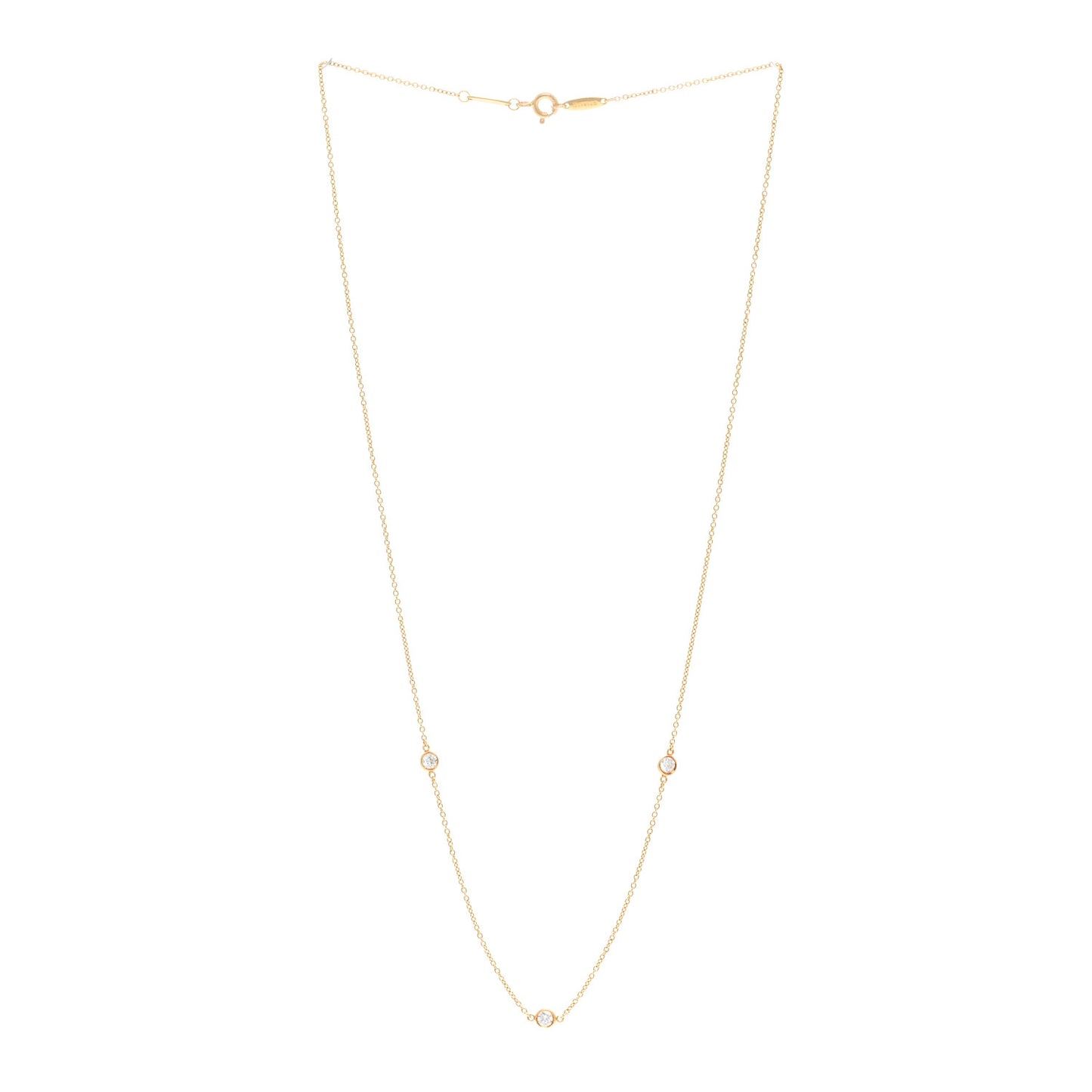 18K Yellow Gold Elsa Peretti Diamonds by the Yard 3 Station Necklace