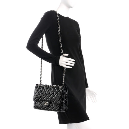 Chanel Patent Quilted Jumbo Double Flap Black 2 of 14