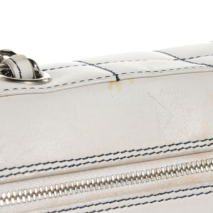 Chanel Leather Contrast Square Stitch Camera Case Dark White 8 of 11