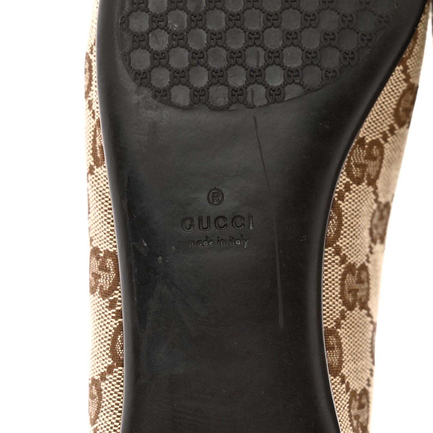 GG Monogram Ballet Flat 38.5 Beige Ebony