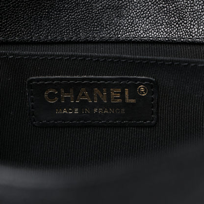 Chanel Caviar Chevron Quilted Medium Boy Flap Black 6 of 13