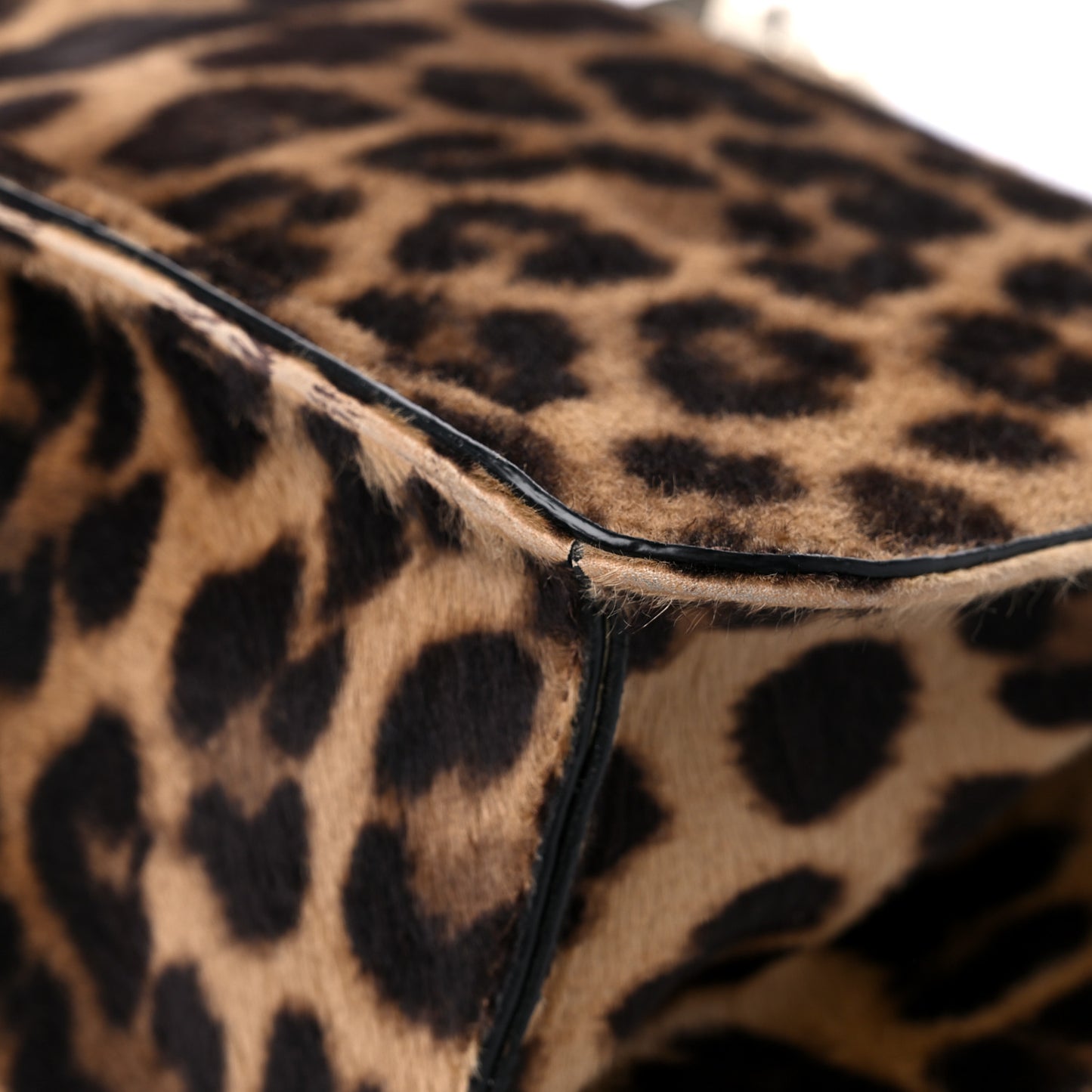 Calf Hair Leopard Print Large Glam Lock Rockstud Flap