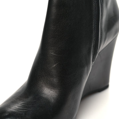 Prada Vitello Wedge Ankle Boots 39.5 Black 10 of 10