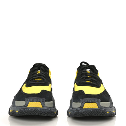 Balenciaga Nylon Suede Mens Triple S 2.0 Sneakers 42 Black Jaune Gris 2 of 7