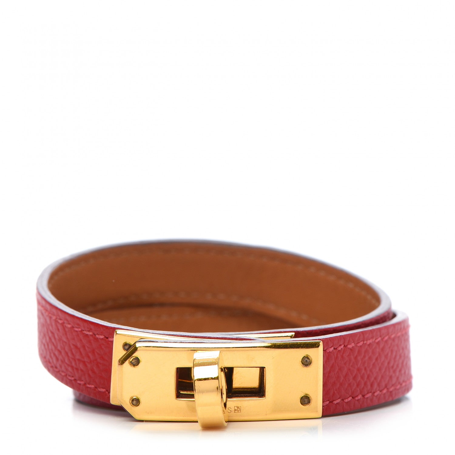 Hermes Epsom Kelly Double Tour Bracelet S Rouge Casaque 1 of 7
