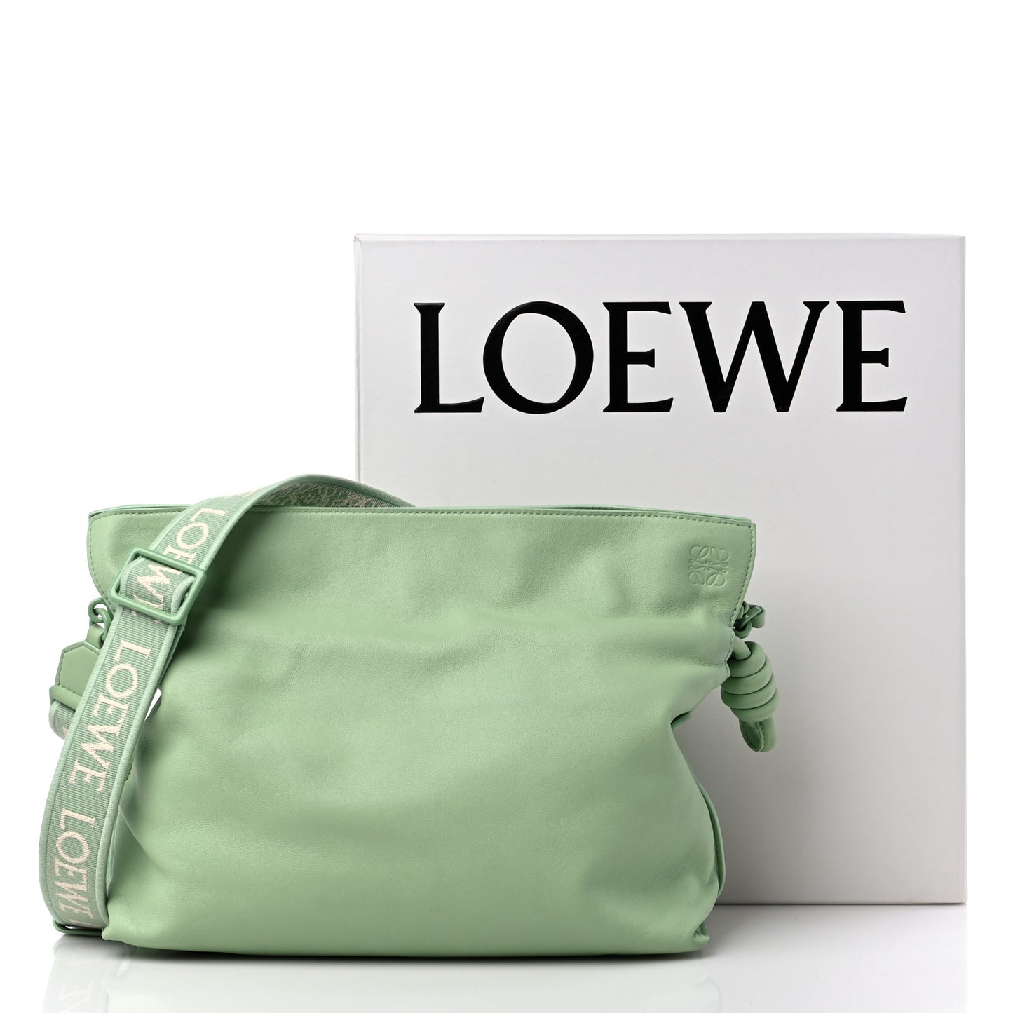 Nappa Calfskin Flamenco Knot Clutch Green