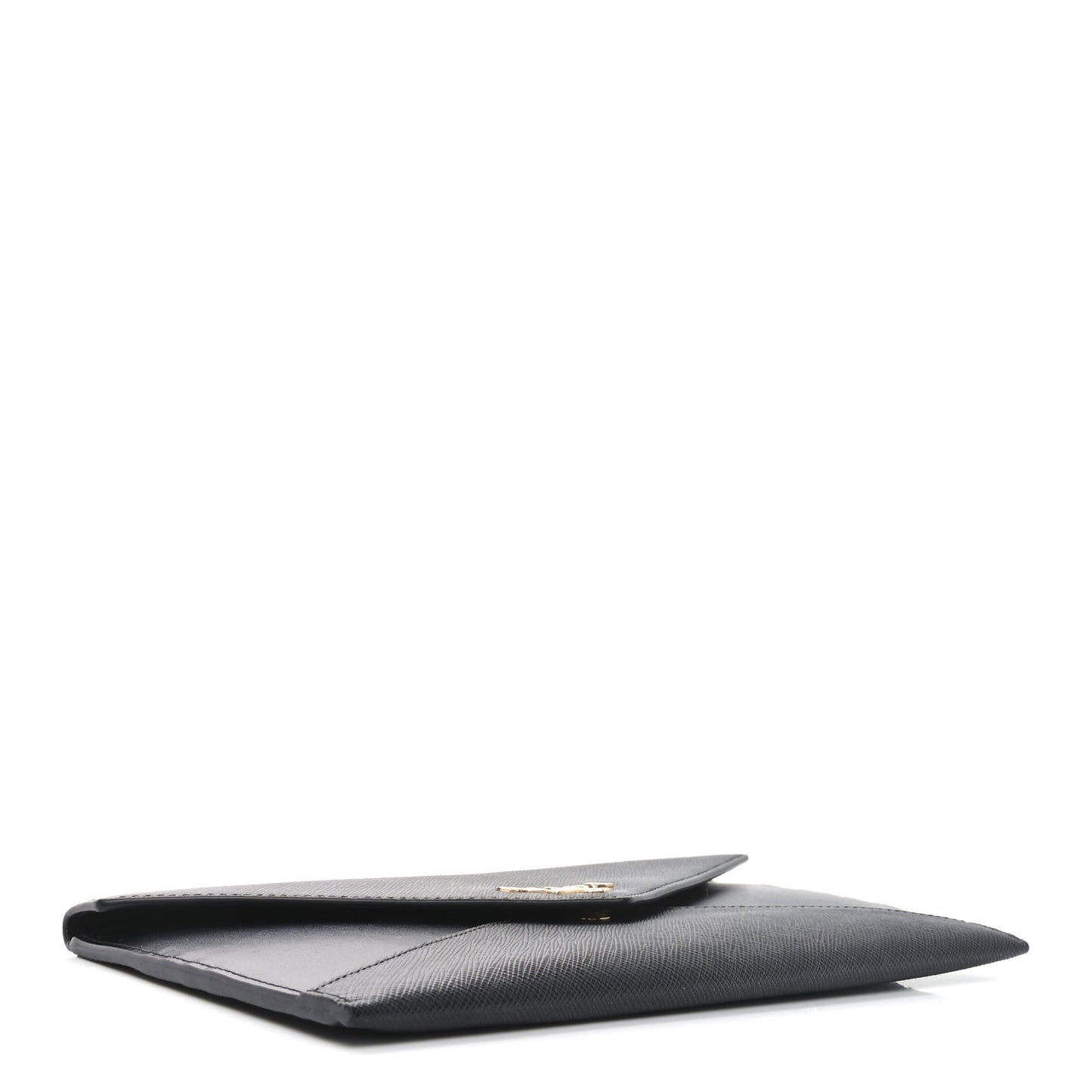 Saffiano City Calfskin Envelope Wallet Black