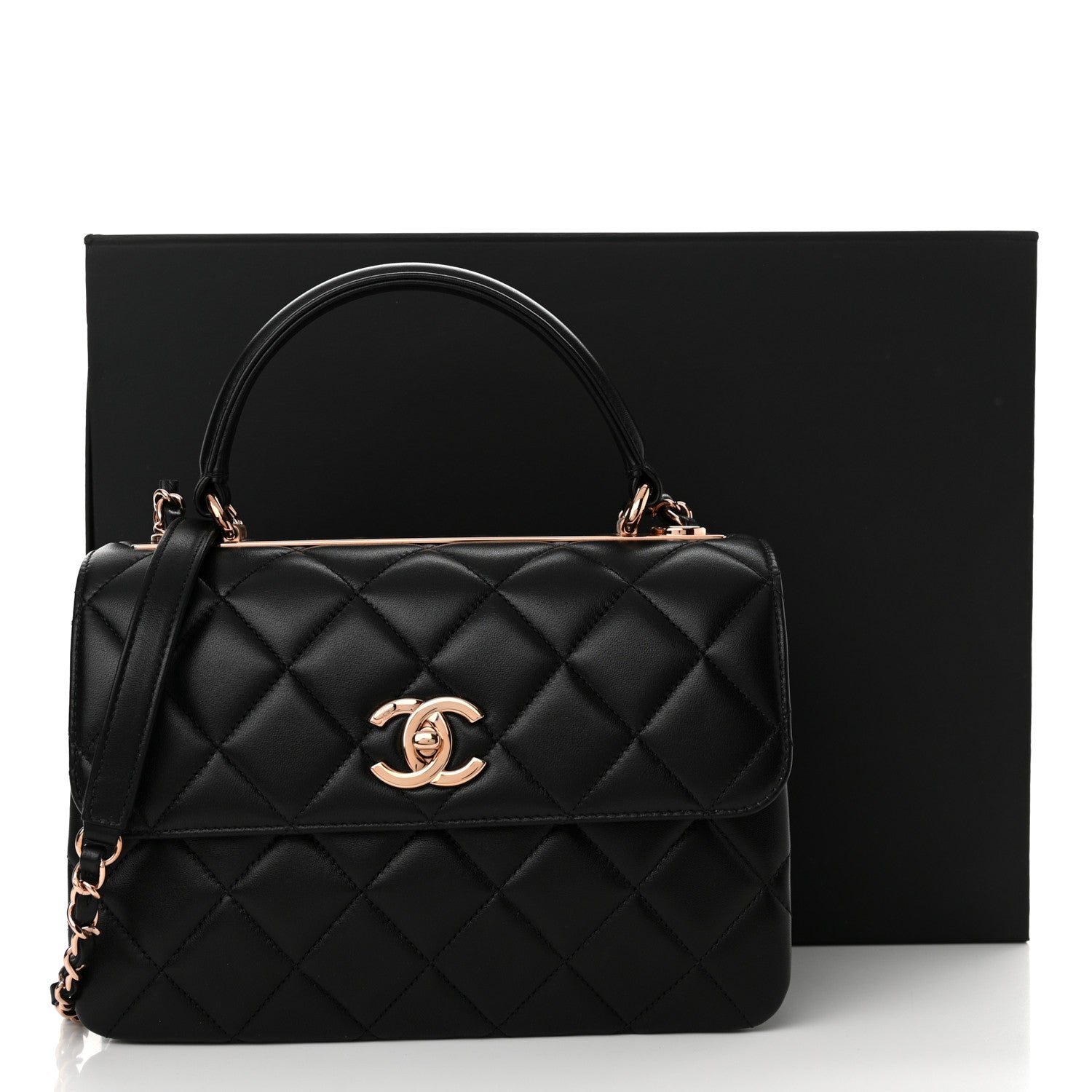 Chanel Lambskin Quilted Small Trendy CC Dual Handle Flap Bag Black 11 of 11