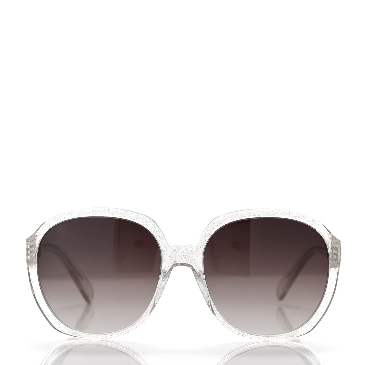 Acetate Glitter Round Sunglasses CL 40147I Clear