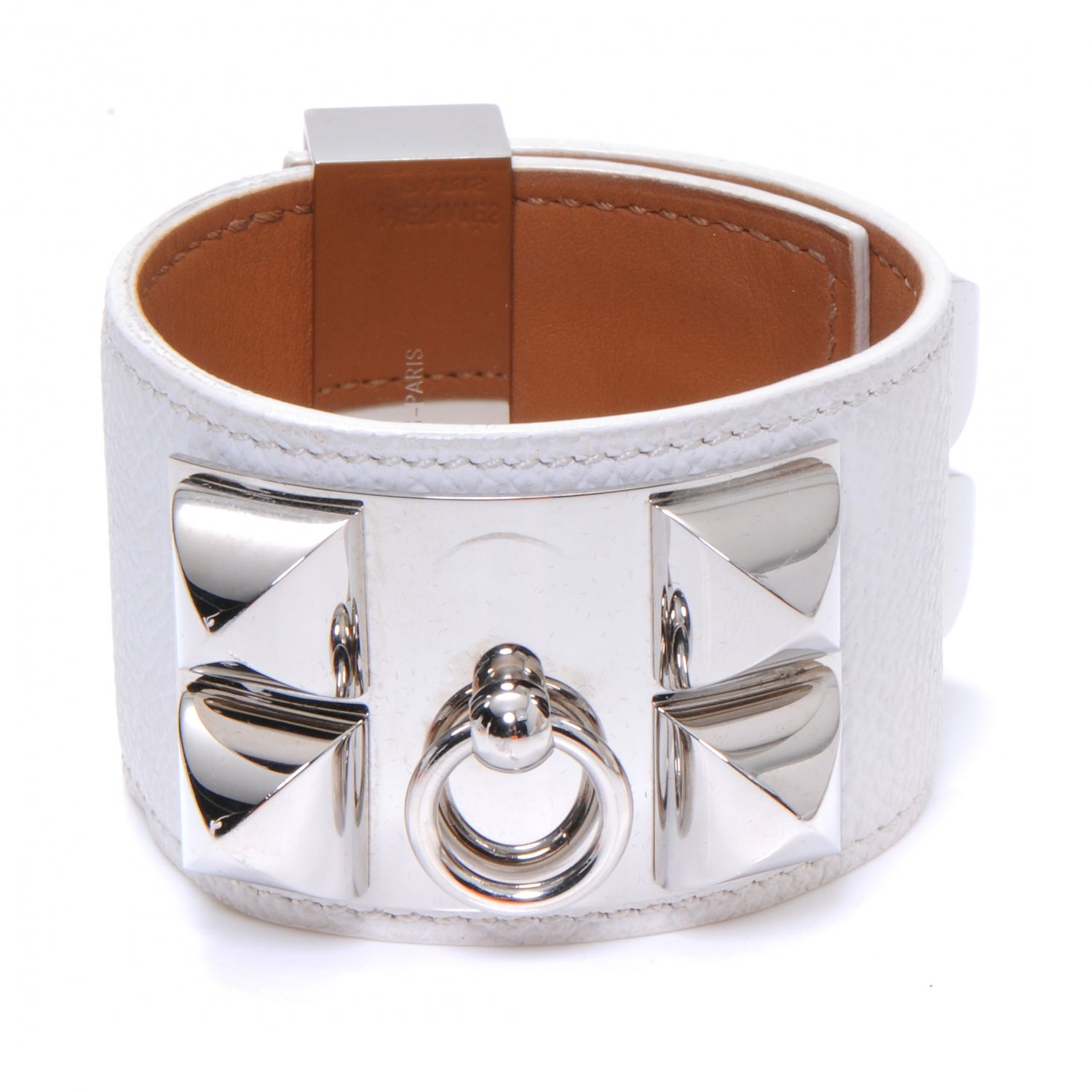 Hermes Epsom Collier de Chien CDC Bracelet White 1 of 6