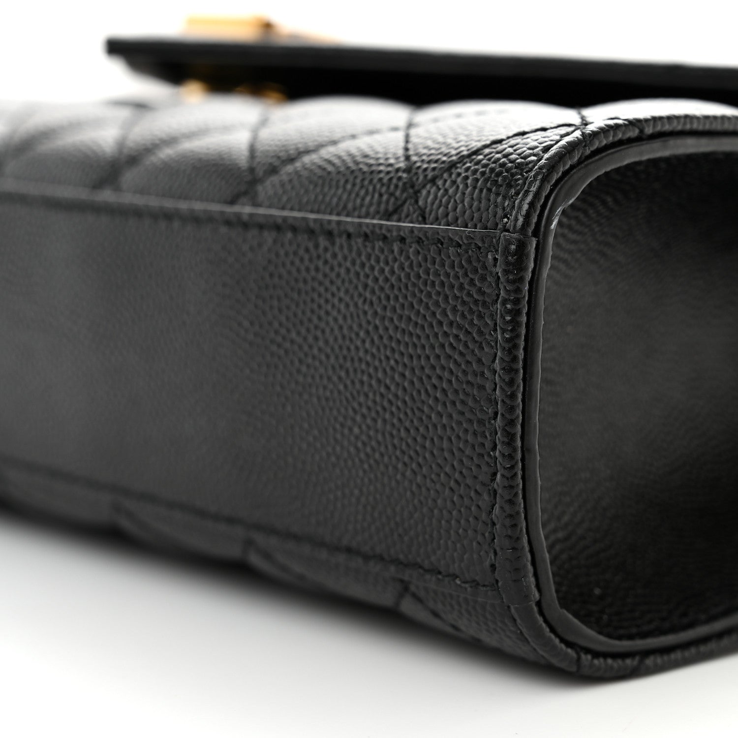 Saint Laurent Grain De Poudre Textured Mixed Matelasse Triquilt Medium Monogram Satchel Black 9 of 12