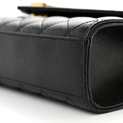 Saint Laurent Grain De Poudre Textured Mixed Matelasse Triquilt Medium Monogram Satchel Black 9 of 12