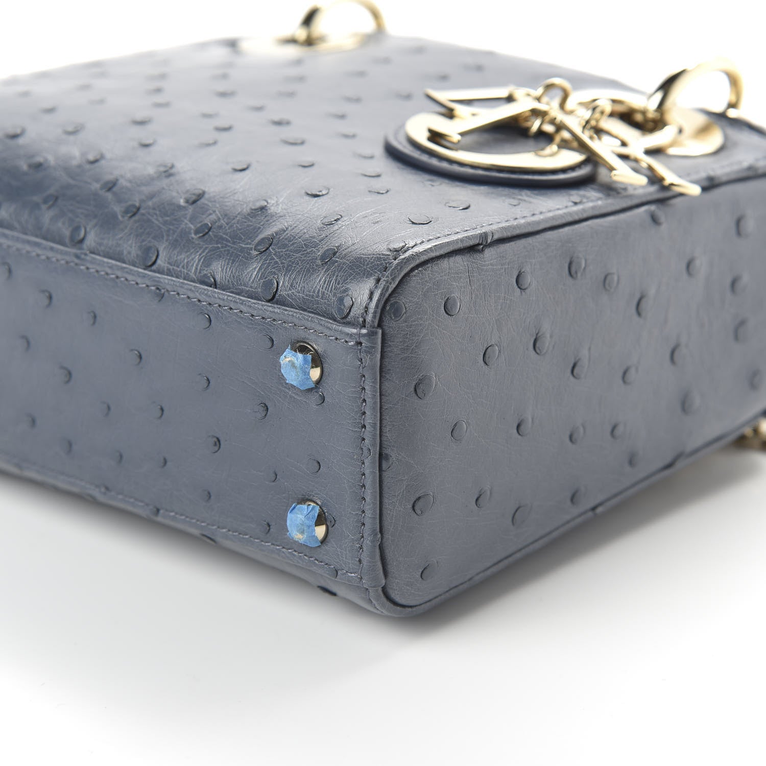 Christian Dior Ostrich Mini Lady Dior Dark Grey 7 of 9