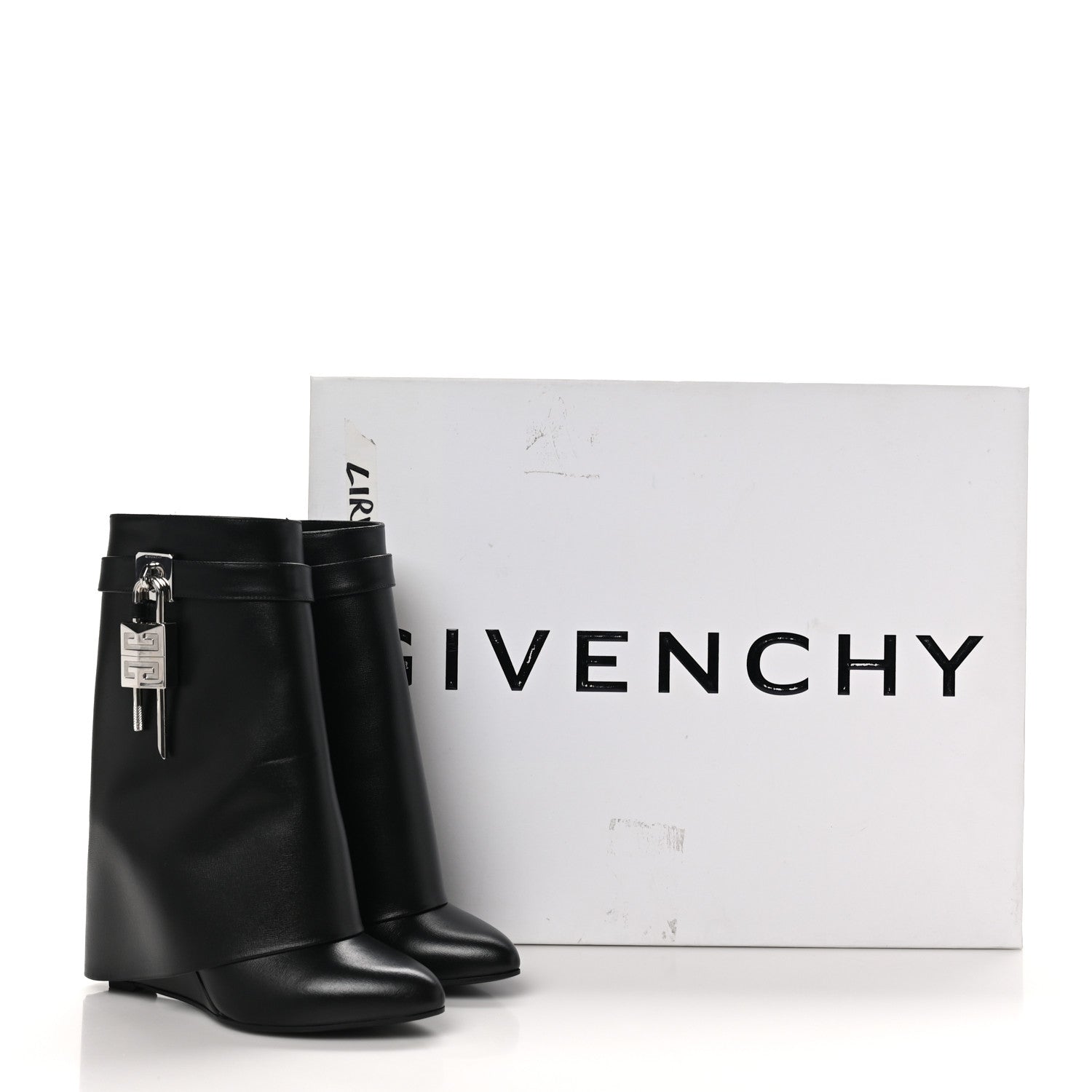 Givenchy Calfskin Shark Lock Ankle Boots 38 Black 1665625