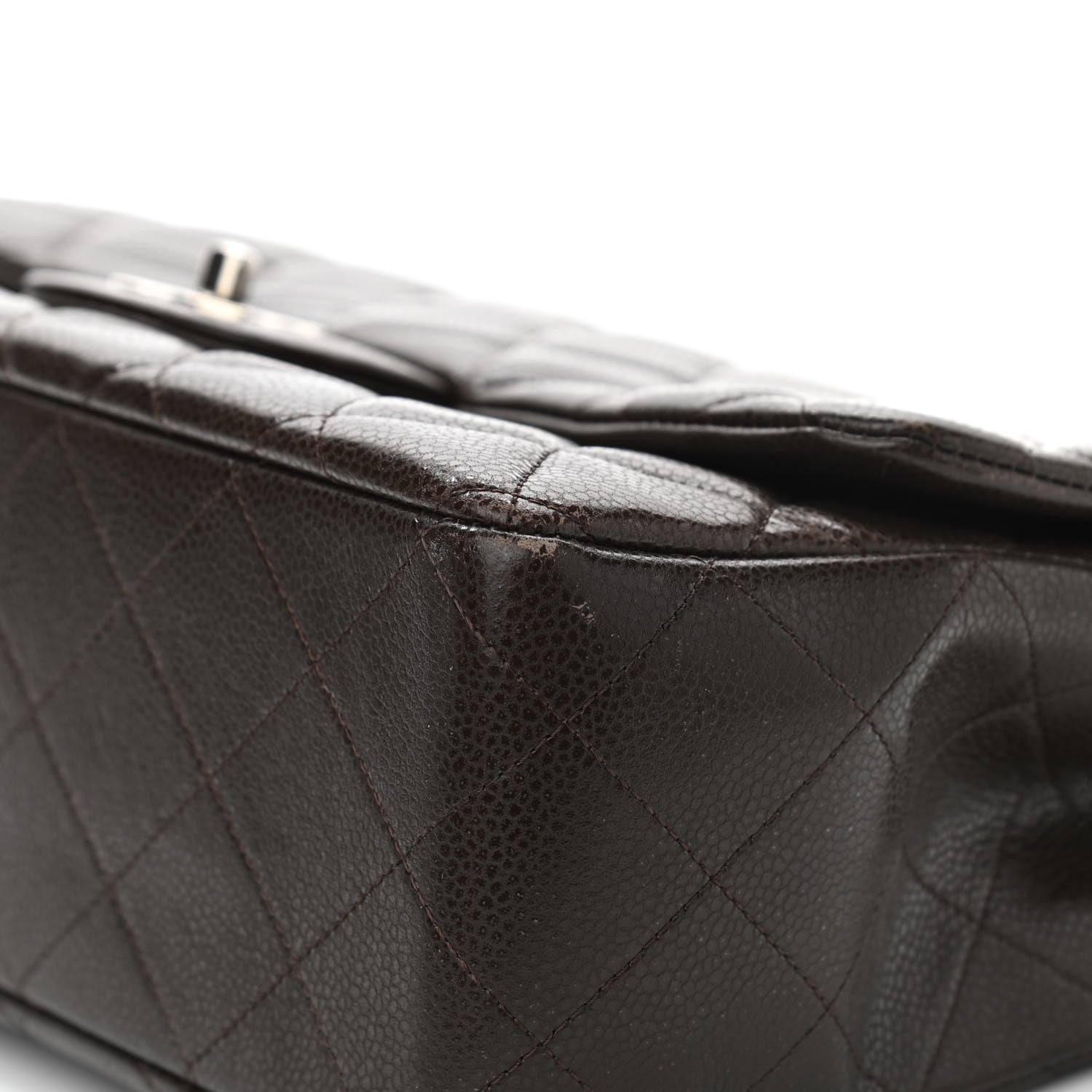 Chanel Caviar Quilted Jumbo Single Flap Brown 10 of 12