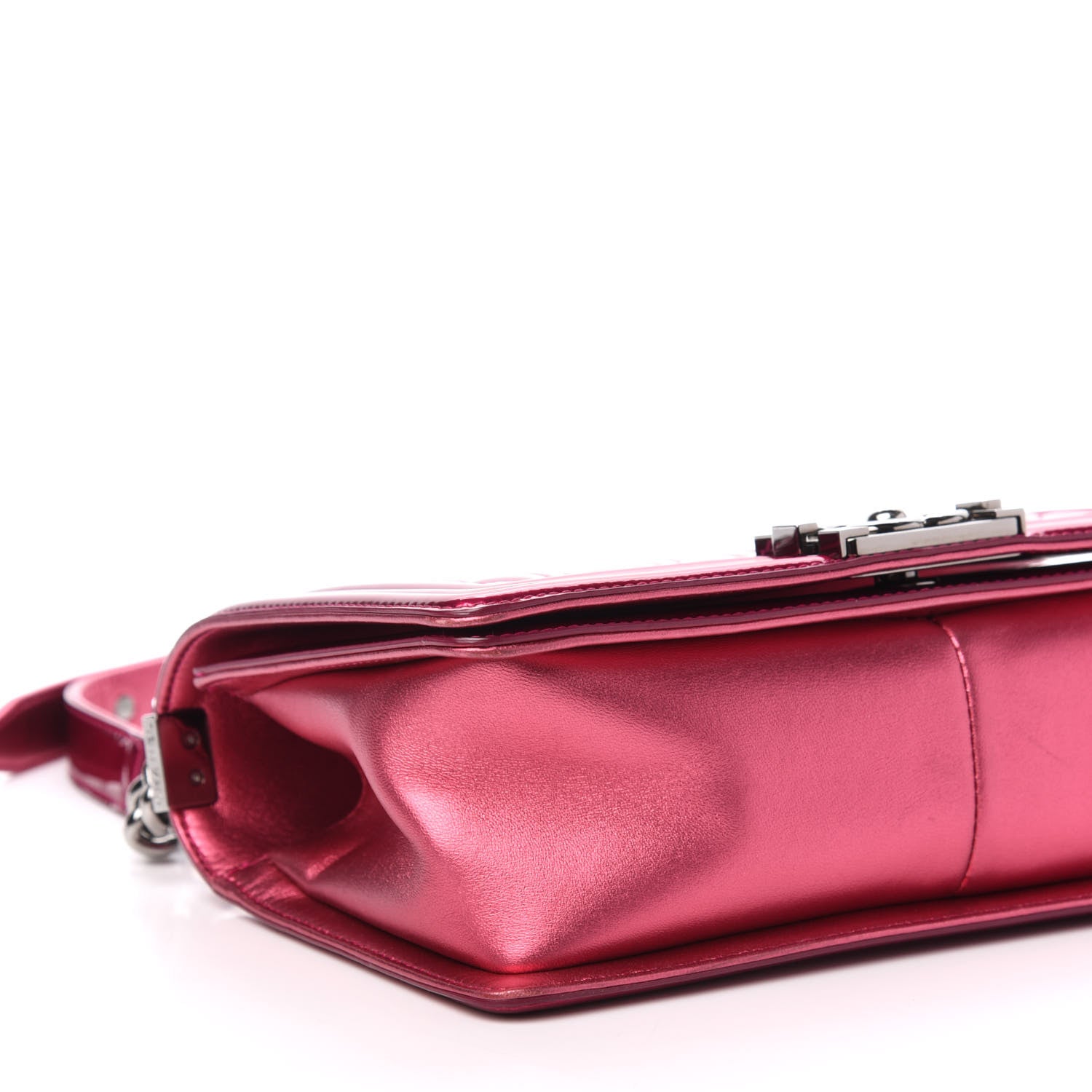 Chanel Metallic Patent Calfskin Quilted Medium Boy Flap Pink 10 of 13