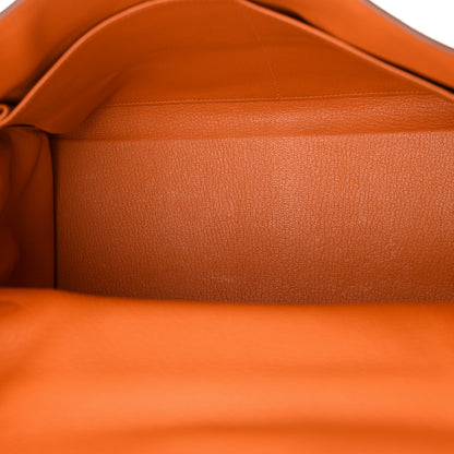 Hermes Taurillon Clemence Kelly Retourne 35 Orange 5 of 10