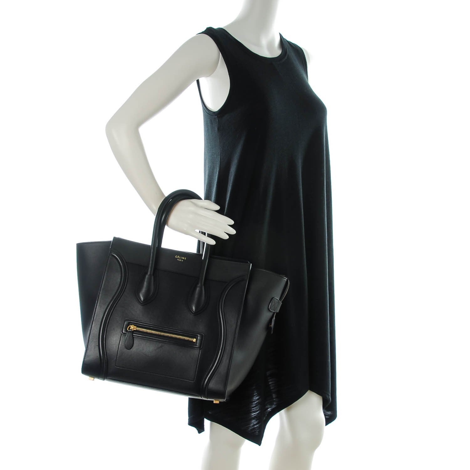 Celine Smooth Calfskin Mini Luggage Black 2 of 7