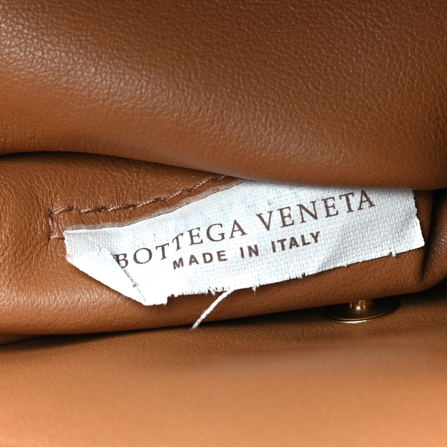 Nappa Maxi Blown Up Intrecciato Pouch Clutch Caramel