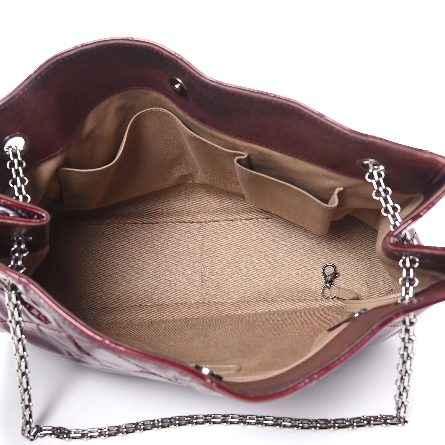 Chanel Patent Calfskin Quilted Reissue 2.55 Tote Burgundy 5 of 15
